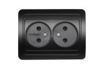 Smartbuy SBE-02b-10-S2-N-c Розетка двойная одноместная без заземления 10А