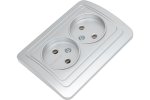 Smartbuy SBE-02s-10-S2-N-c Розетка двойная одноместная без заземления 10А