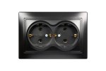 Smartbuy SBE-01b-16-S2-Z-c Розетка двойная одноместная с заземлением 16А черная, Венера