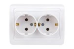Smartbuy SBE-02w-16-S2-Z-c Розетка двойная одноместная с заземлением 16А белая