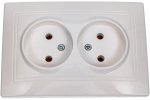 Smartbuy SBE-01w-10-S2-N Розетка двойная одноместная без заземления 10А белая Венера