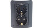 Smartbuy SBE-02b-16-S2-Z-c Розетка двойная одноместная с заземлением 16А