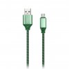 Smartbuy iK-12NS green Дата-кабель MicroUSB кабель в нейлон. оплетке Socks