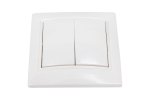 Smartbuy SBE-01w-10-SW2-0-c Выключатель 2-клавишный 10А белый, керамика Венера