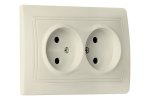 Smartbuy SBE-01i-10-S2-N-c Розетка двойная одноместная без заземления 10А бежевая Венера