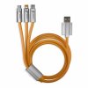 Smartbuy IK-312QBOMB2-ORANGE Кабель для зарядки,3-в-1 BOLD TYPE C+LIGHTNING+MICROUSB