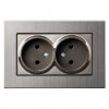 Smartbuy SBE-06gn-10-S2-N Розетка двойная без заземления серый никель