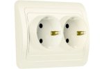 Smartbuy SBE-02i-16-S2-Z-c Розетка двойная одноместная с заземлением 16А бежевая