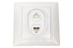 Smartbuy SBE-01w-S1-RJPH Розетка компьютер+телефон RJ-45+Phone 1 местная