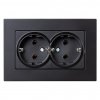 Smartbuy SBE-06b-16-S2-Z Розетка двойная с заземлением черная с рамкой