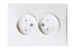 Smartbuy SBE-08w-10-S2-N Розетка двойная без заземления 10A белая Вега