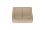 Smartbuy SBE-02c-10-SW2-0-c Выключатель 2-клавишный 10А шампань Марс