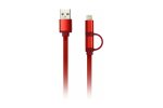 Smartbuy iK-212 red Дата-кабель USB - 2 в 1 Micro+8 pin