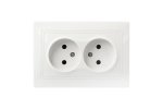 Smartbuy SBE-01w-10-S2-N-c Розетка двойная одноместная без заземления 10А