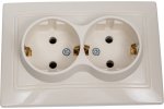 Smartbuy SBE-01i-16-S2-Z-c Розетка двойная одноместная с заземлением 16А