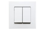 Smartbuy SBE-08w-10-SW2-0 Выключатель 2-клавишный 10А белый Вега