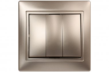 Фотография товара 'Smartbuy SBE-01c-10-SW3-0 Выключатель 3-клавишный 10А шампань Венера'