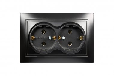 Фотография товара 'Smartbuy SBE-01b-16-S2-Z-c Розетка двойная одноместная с заземлением 16А черная, Венера'