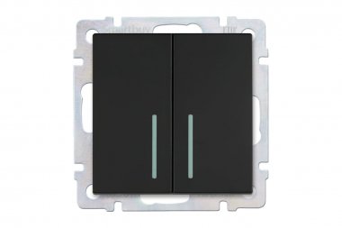 Фотография товара 'Smartbuy SBE-05b-10-SW22-1 Выключатель проходной 2-клавишный с индикатором 10А'