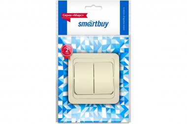 Фотография товара 'Smartbuy SBE-02i-10-SW2-0-c Выключатель 2-клавишный 10А бежевый'