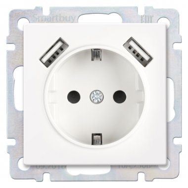 Фотография товара 'Smartbuy SBE-05w-16-S1-USB Розетка с заземлением и 2-мя USB 16А'