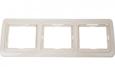Фотография товара 'Smartbuy SBE-02i-00-FR-3 Рамка 3-местная горизонтальная бежевая Марс'