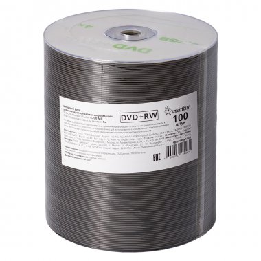 Фотография товара 'Smartbuy SBDVPRW100S Диски для многократной записи DVD+RW, 4.7 Гб, 4х'