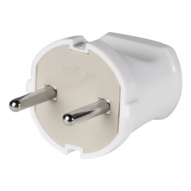 Фотография товара 'Smartbuy SBE-10-P04-w Вилка, прямая без заземления белая 10А 250В'