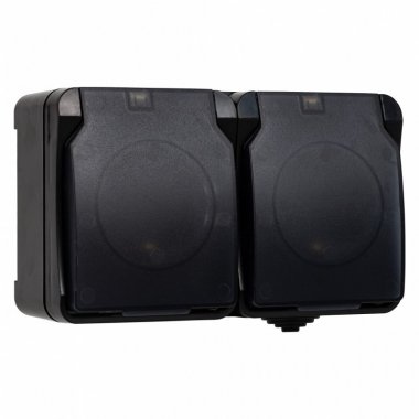 Фотография товара 'Smartbuy SBE-04b-16-S2-Z Розетка 2-местная с заземлением 16А'