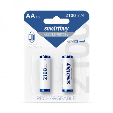 Фотография товара 'Smartbuy SBBR-2A02BL2100 Аккумулятор NiMh AA/2BL 2100 mAh'