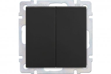 Фотография товара 'Smartbuy SBE-05b-10-SW2-0 Выключатель 2-клавишный 10А черный Нептун'