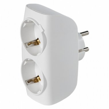 Фотография товара 'Smartbuy SBE-16-A04w-2z Разветвитель сетевой Тройник , 2 гнезда с заземлением 16А 250B'