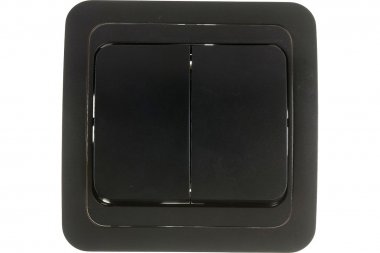 Фотография товара 'Smartbuy SBE-02b-10-SW2-0-c Выключатель 2-клавишный 10А черный Марс'