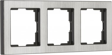 Фотография товара 'Smartbuy SBE-06gn-Metal-FR-3 Рамка 3-местная пластик серый никель'