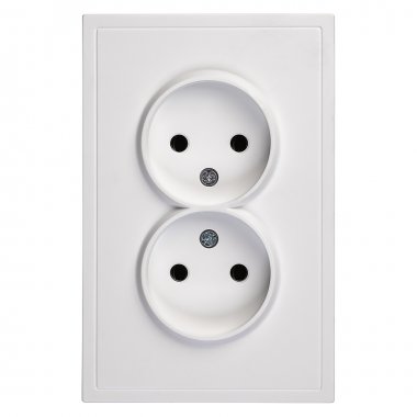 Фотография товара 'Smartbuy SBE-09w-10-S2-N Розетка двойная без заземления 10А белая Капелла'