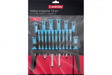 Фотография товара 'Smartbuy SBT-SCN-18P1 Набор отверток 18 шт, на подставке-подвесе, CR-V'