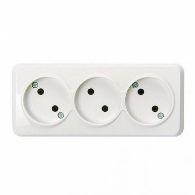 Фотография товара 'Smartbuy SBE-03w-10-S3-N Розетка 3-местная 10А без заземления'