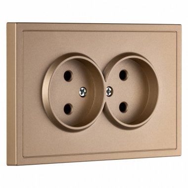 Фотография товара 'Smartbuy SBE-09c-10-S2-N Розетка двойная без заземления 10А шампань Капелла'