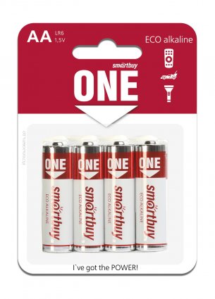 Фотография товара 'Smartbuy SOBA-2A04B-Eco Батарейка алкалиновая ONE LR6/4B (48/480)'