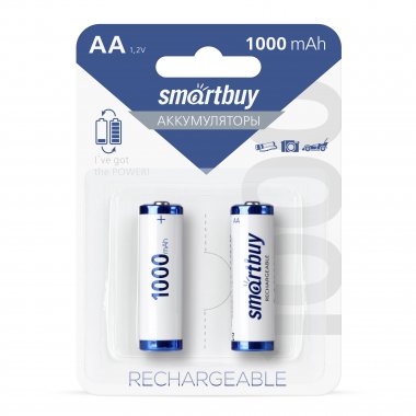 Фотография товара 'Smartbuy SBBR-2A02BL1000 Аккумулятор NiMh AA/2BL 1000 mAh (24/240)'