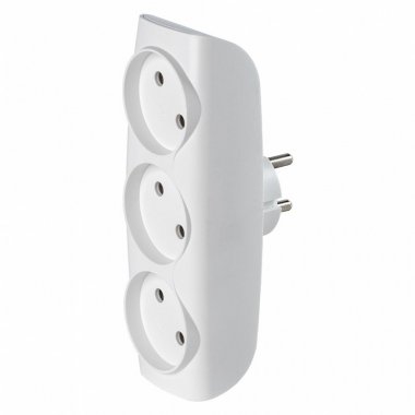 Фотография товара 'Smartbuy SBE-10-A04w-3 Разветвитель сетевой Тройник , 3 гнезда без заземления 10А 250B'