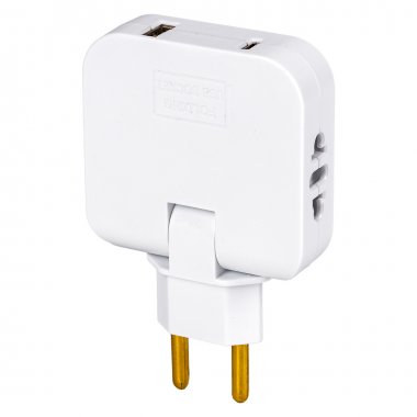 Фотография товара 'Smartbuy SBE-10-A08w-4 Разветвитель сетевой 2 гнезда+USB+TypeC б/з 10А 250B'