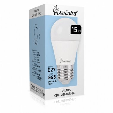 Фотография товара 'Smartbuy SBL-G45-15-40K-E27 Светодиодная (LED) Лампа'