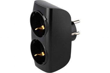 Фотография товара 'Smartbuy SBE-16-A04b-2z Разветвитель сетевой Тройник , 2 гнезда с заземлением 16А 250B'