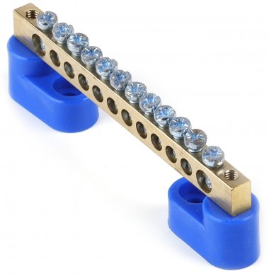 Фотография товара 'Smartbuy SBE-bc-12-2i Шина "N" нулевая (латунь) 6х9мм на двух угл. изоляторах'