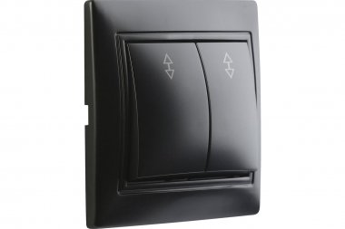 Фотография товара 'Smartbuy SBE-01b-10-SW22-0 Выключатель проходной 2-клавишный 10А черный Венера'