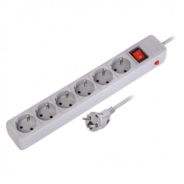 Фотография товара 'Smartbuy SBSP-6-30-G Сетевой фильтр 16А, 3500 Вт, 6 гнезд, без з/ш, с з/к, ПВС'