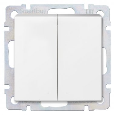 Фотография товара 'Smartbuy SBE-05w-10-SW22-0 Выключатель проходной 2-клавишный 10А'