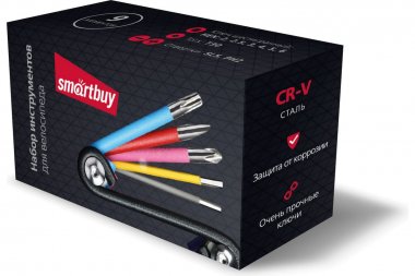 Фотография товара 'Smartbuy SBT-MTS-9 Набор велосипедный 9 шт, 2 отв.:SL5;PH2,HEX:2,2.5,3,4,5,6'