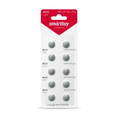 Фотография товара 'Smartbuy SBBB-AG10-10B Батарейка часовая AG10-10B (100/2000)'